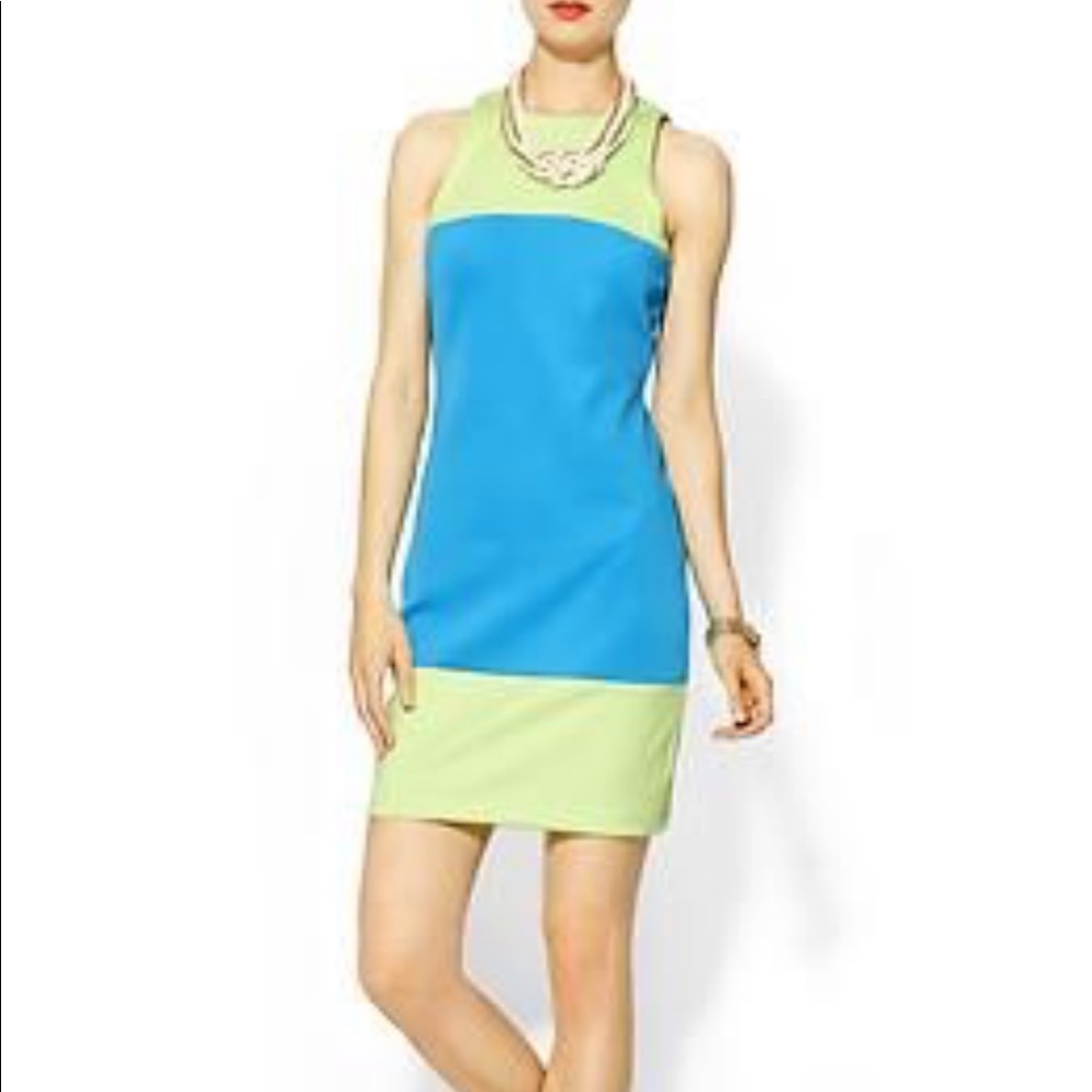 Trendy color block shift dress